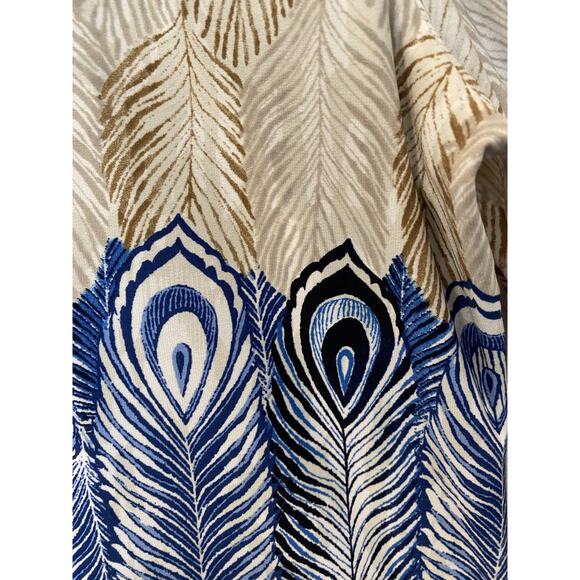 Muse X Boston Proper Dress Womens Size 12 Babydoll Blue Tan Loose Bohemian Mini - Picture 3 of 10